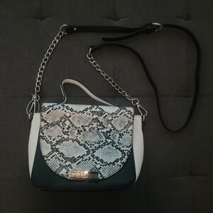 Steve Madden Black and White Snakeskin Purse